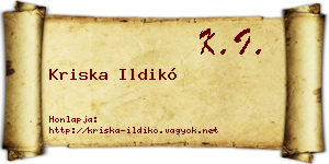Kriska Ildikó névjegykártya