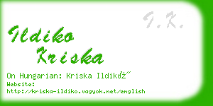 ildiko kriska business card